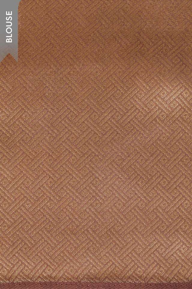Brown Woven Viscose Tissue Saree thumbnail image number null