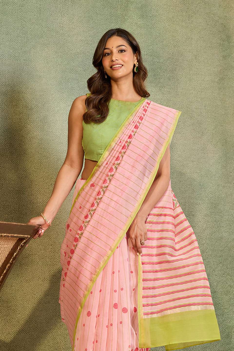Pink Rajasthan Screen Printed Pure Silk Cotton Saree