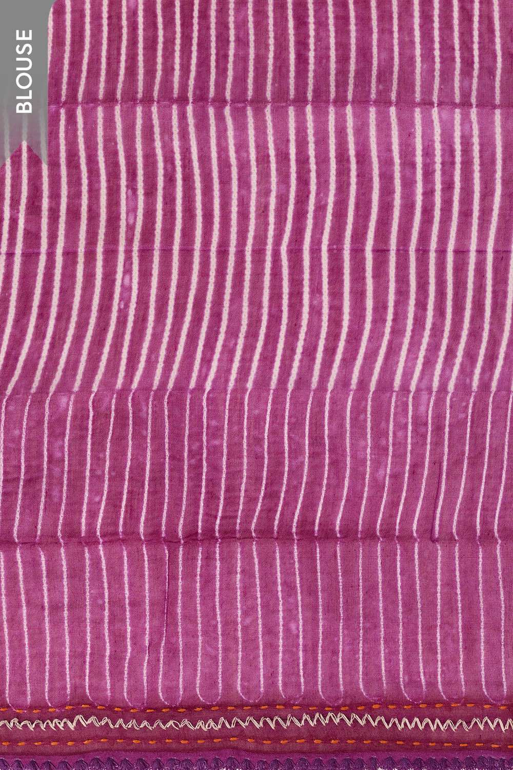 Orange Pure Silk Cotton Tie and Dye Shibori Saree image number null