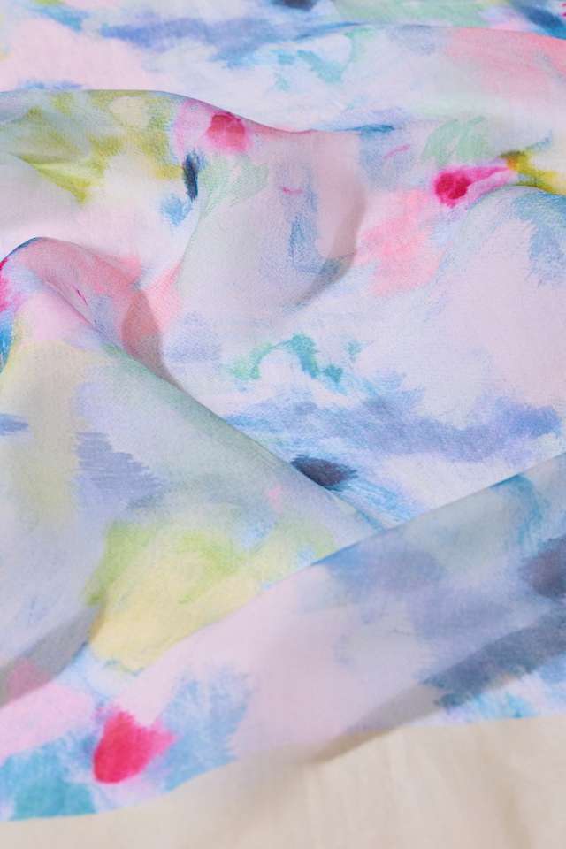 Light Blue  Printed Viscose Organza Saree thumbnail image number null