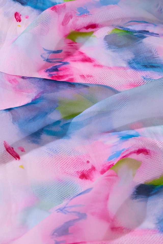 Multi  Printed Viscose Organza Saree thumbnail image number null