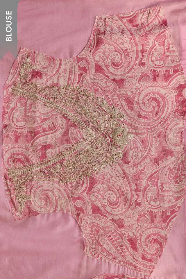 Pink Printed Viscose Tissue Saree thumbnail image number null