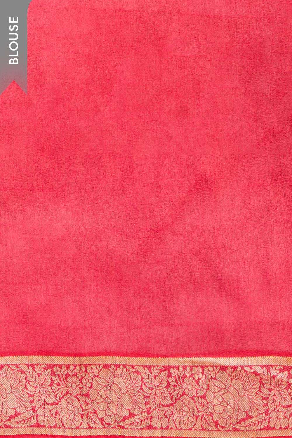 Pink Pure Silk Georgette Cutwork Banarasi Saree image number null