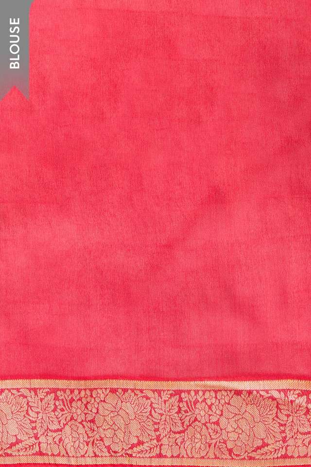 Pink Pure Silk Georgette Cutwork Banarasi Saree thumbnail image number null
