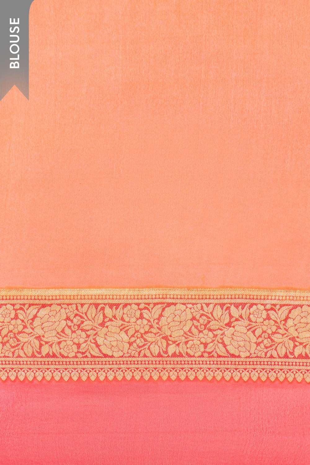 Orange Pure Silk Georgette Cutwork Banarasi Saree image number null