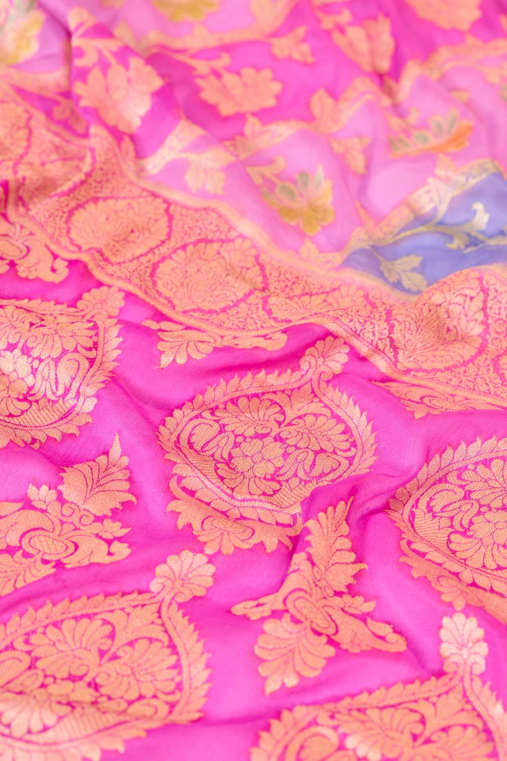 Multi Pure Silk Georgette Cutwork Banarasi Saree image number null