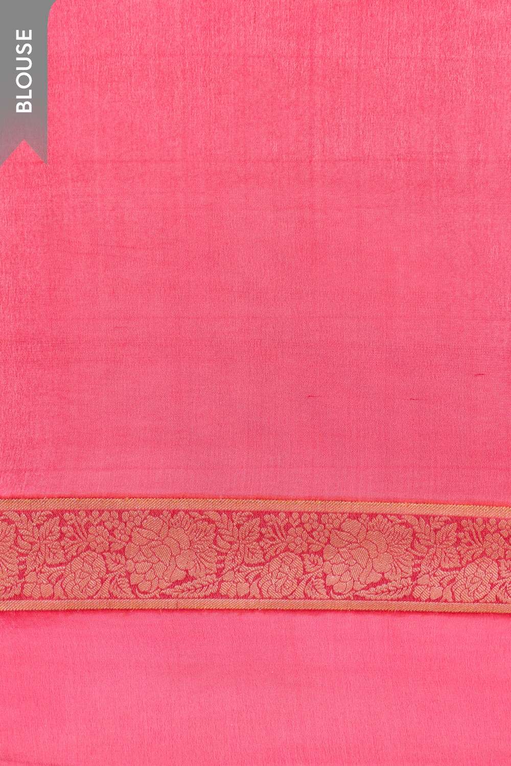 Pink Pure Silk Georgette Cutwork Banarasi Saree image number null