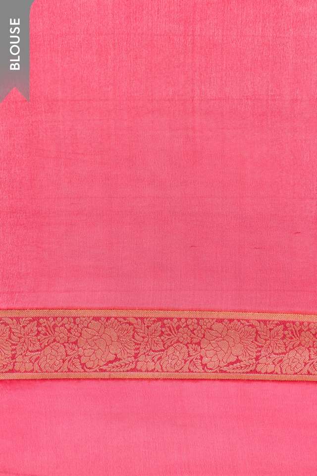 Pink Pure Silk Georgette Cutwork Banarasi Saree thumbnail image number null