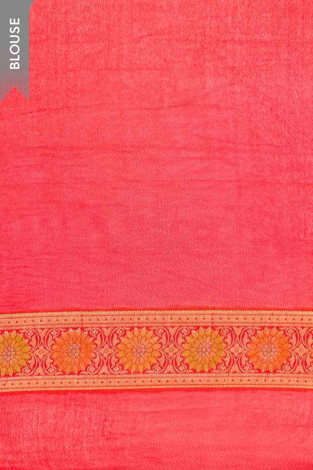 Red Pure Silk Georgette Cutwork Banarasi Saree thumbnail image number null