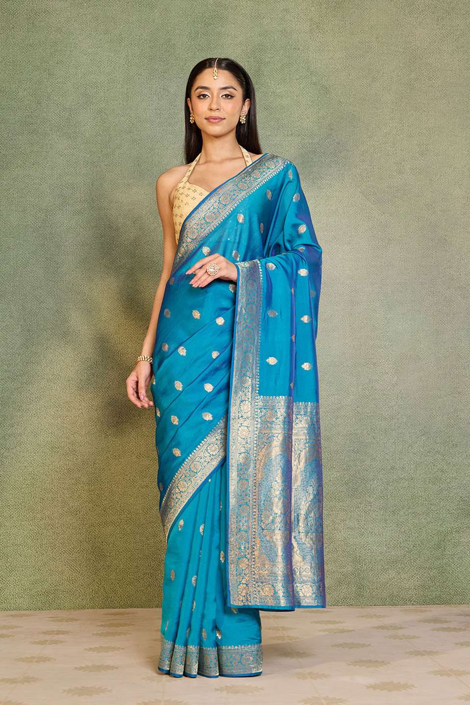 Blue Woven Pure Viscose Saree