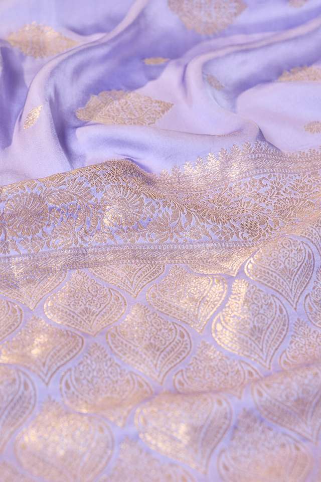 Violet Woven Pure Viscose Saree thumbnail image number null