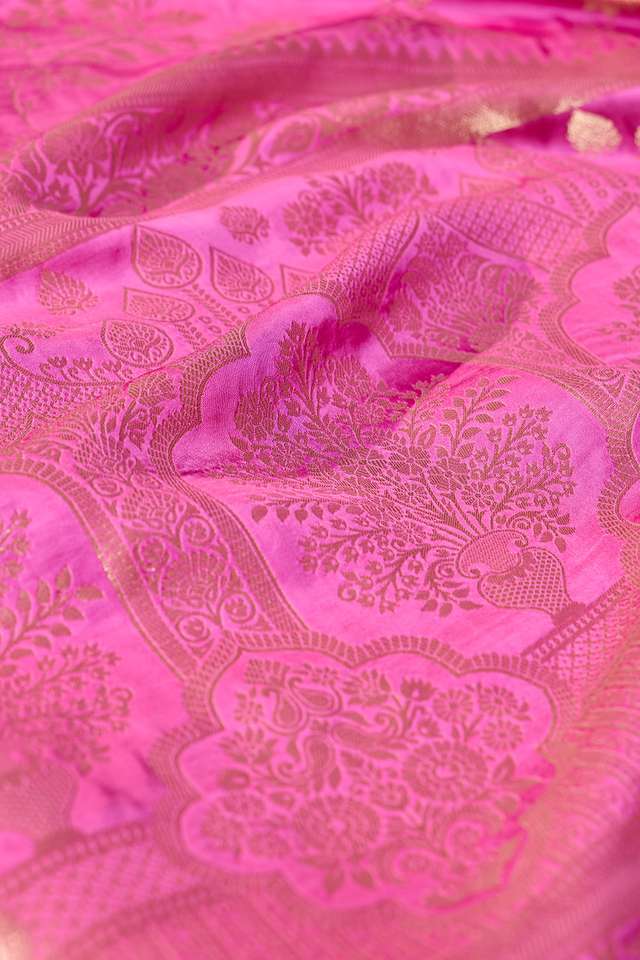 Pink Woven Pure Viscose Saree thumbnail image number null