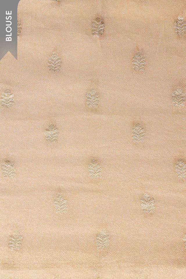 Beige Printed Viscose Tissue Saree thumbnail image number null