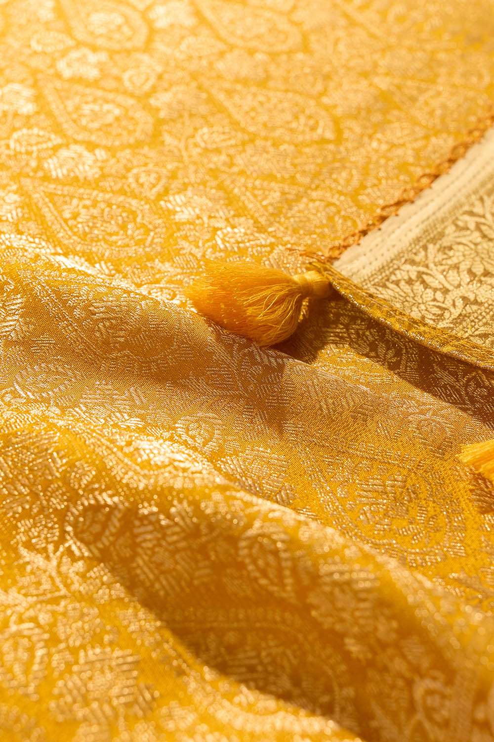 Yellow Pure Viscose Printed Saree image number null
