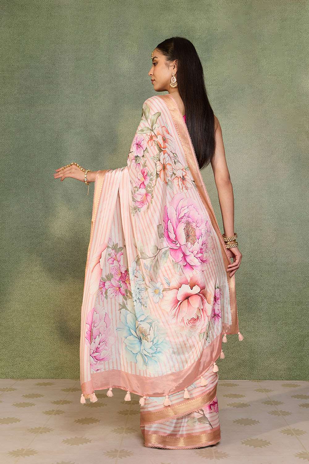 Pink   Printed Pure Viscose Saree image number null