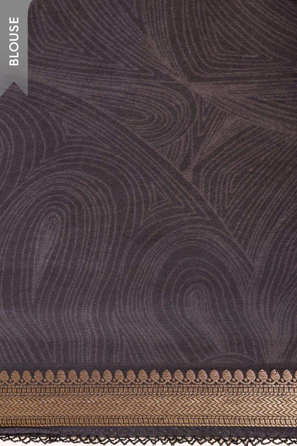 Black Printed Pure Viscose Saree image number null