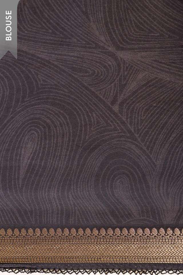 Black Printed Pure Viscose Saree thumbnail image number null