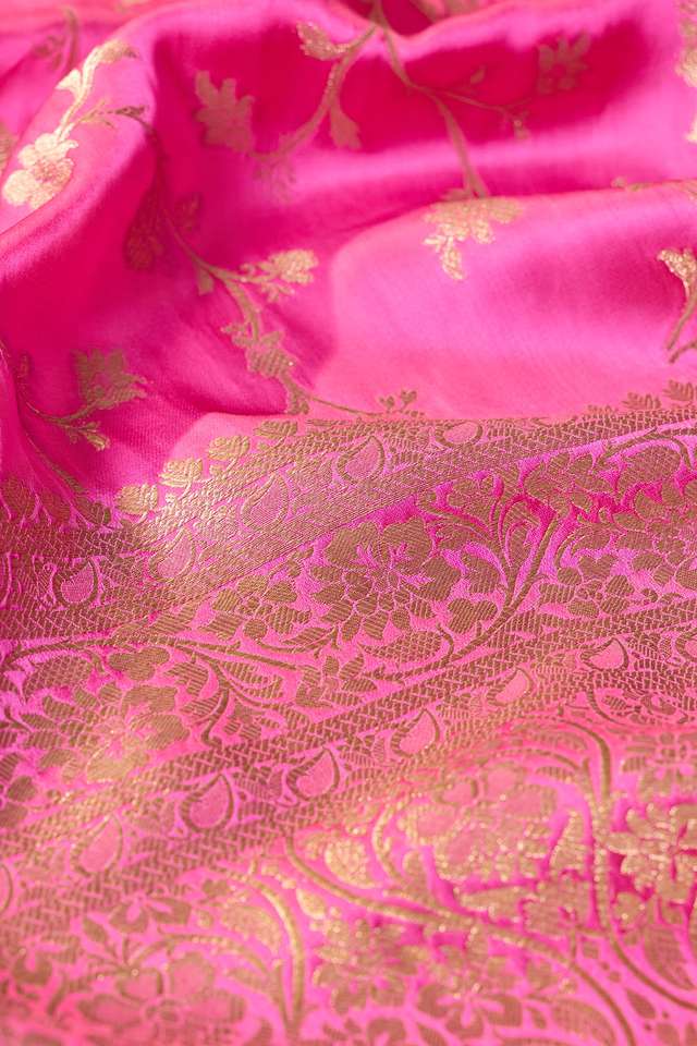 Pink Woven Pure Viscose Saree thumbnail image number null