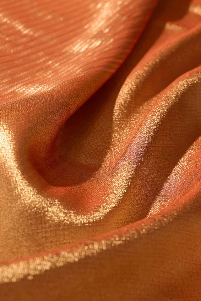 Light Red Viscose Tissue Woven Saree thumbnail image number null