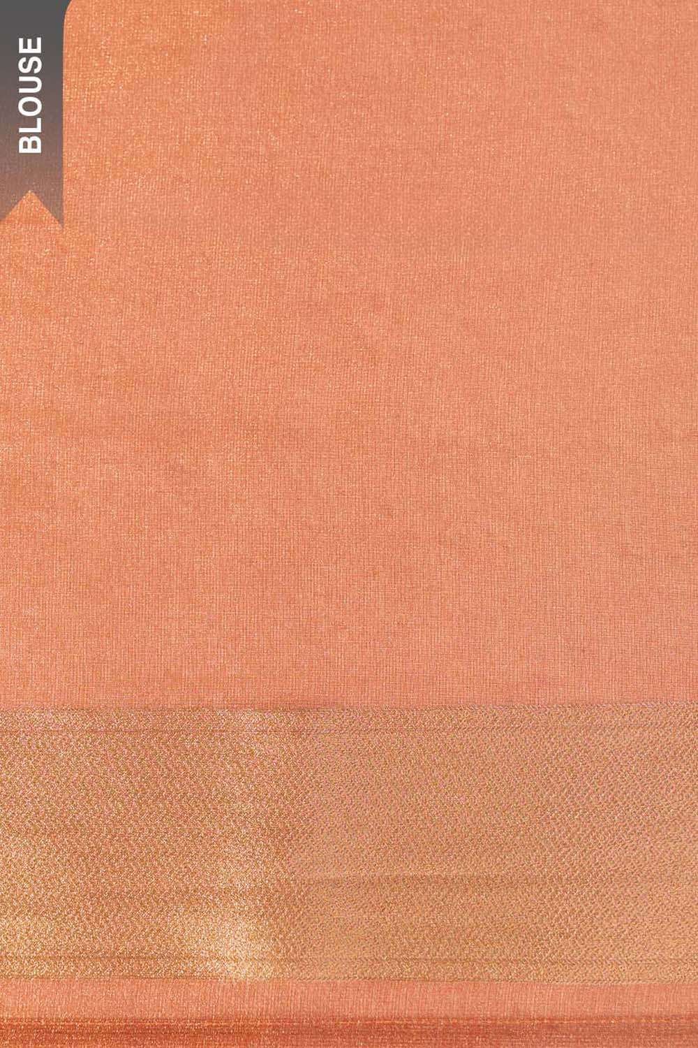 Light Red Viscose Tissue Woven Saree image number null