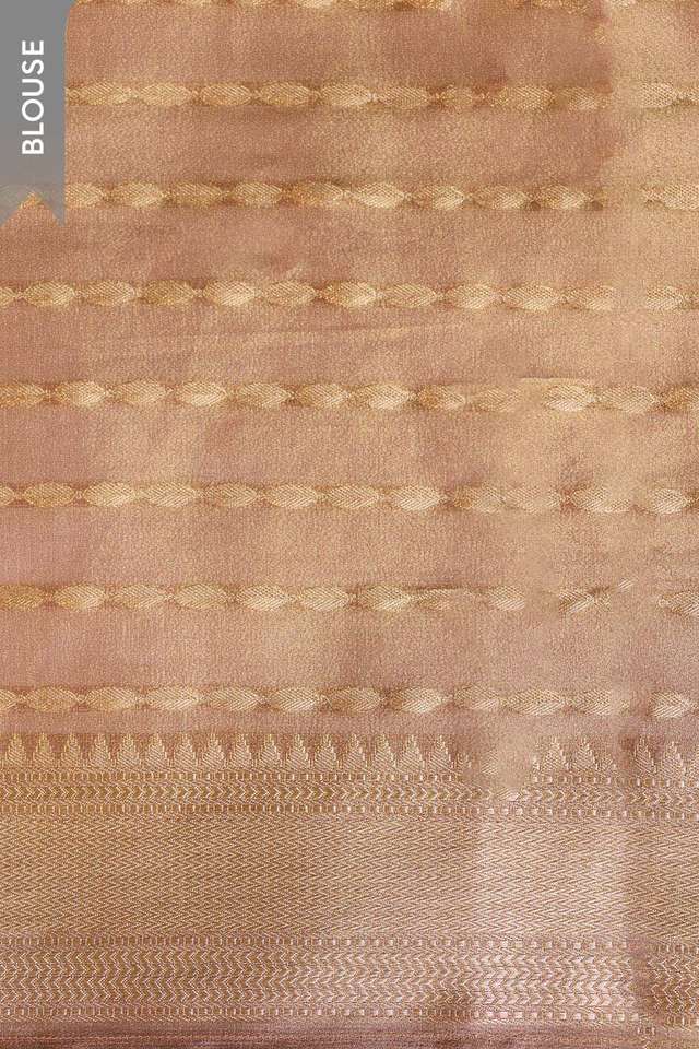 Brown Woven Viscose Tissue Saree thumbnail image number null