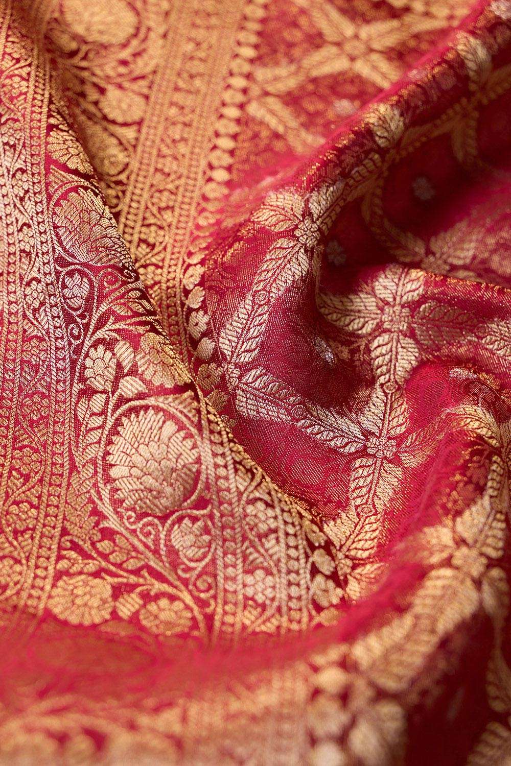 Dark Red   Woven Viscose Tissue Saree image number null