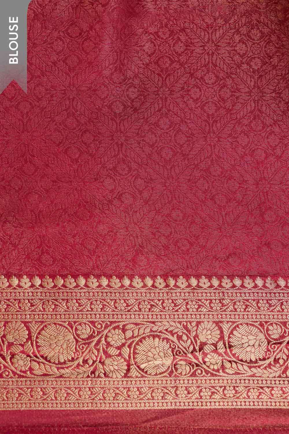 Dark Red   Woven Viscose Tissue Saree image number null