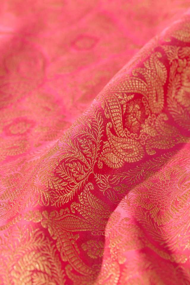 Pink Viscose Tissue Woven Saree thumbnail image number null