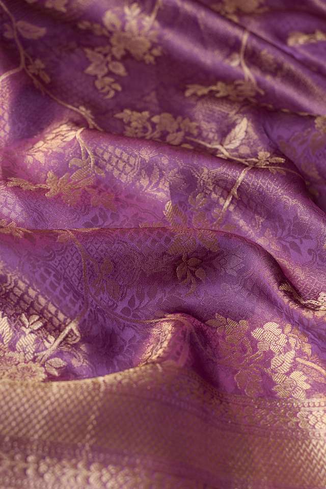 Violet   Woven Viscose Tissue Saree thumbnail image number null