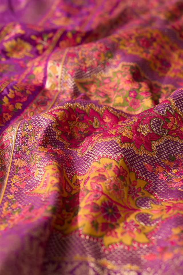 Purple Woven Pure Viscose Saree thumbnail image number null