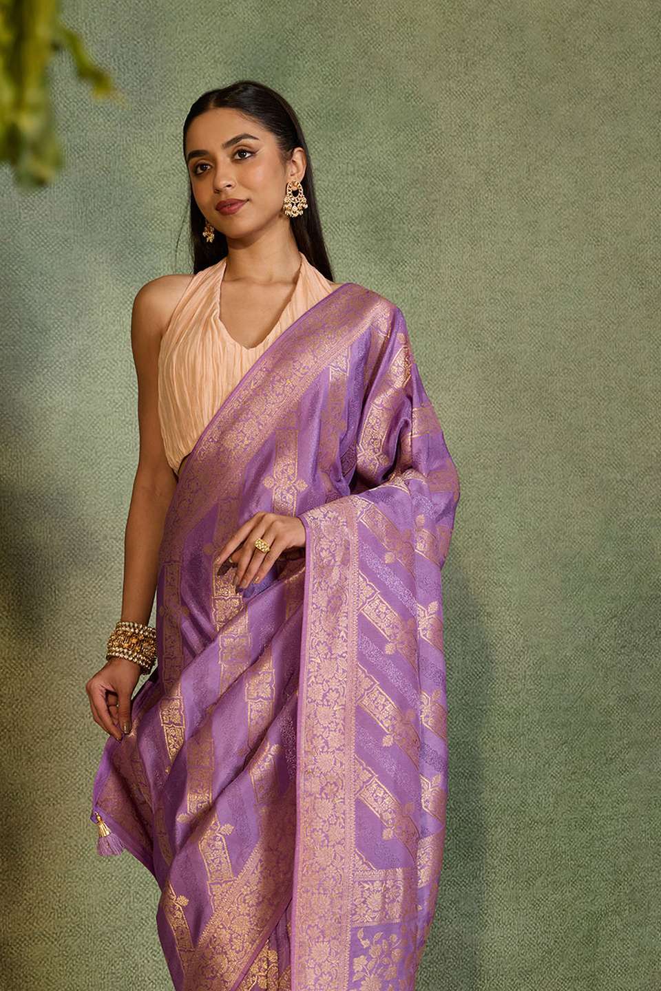 Violet Woven Pure Viscose Saree