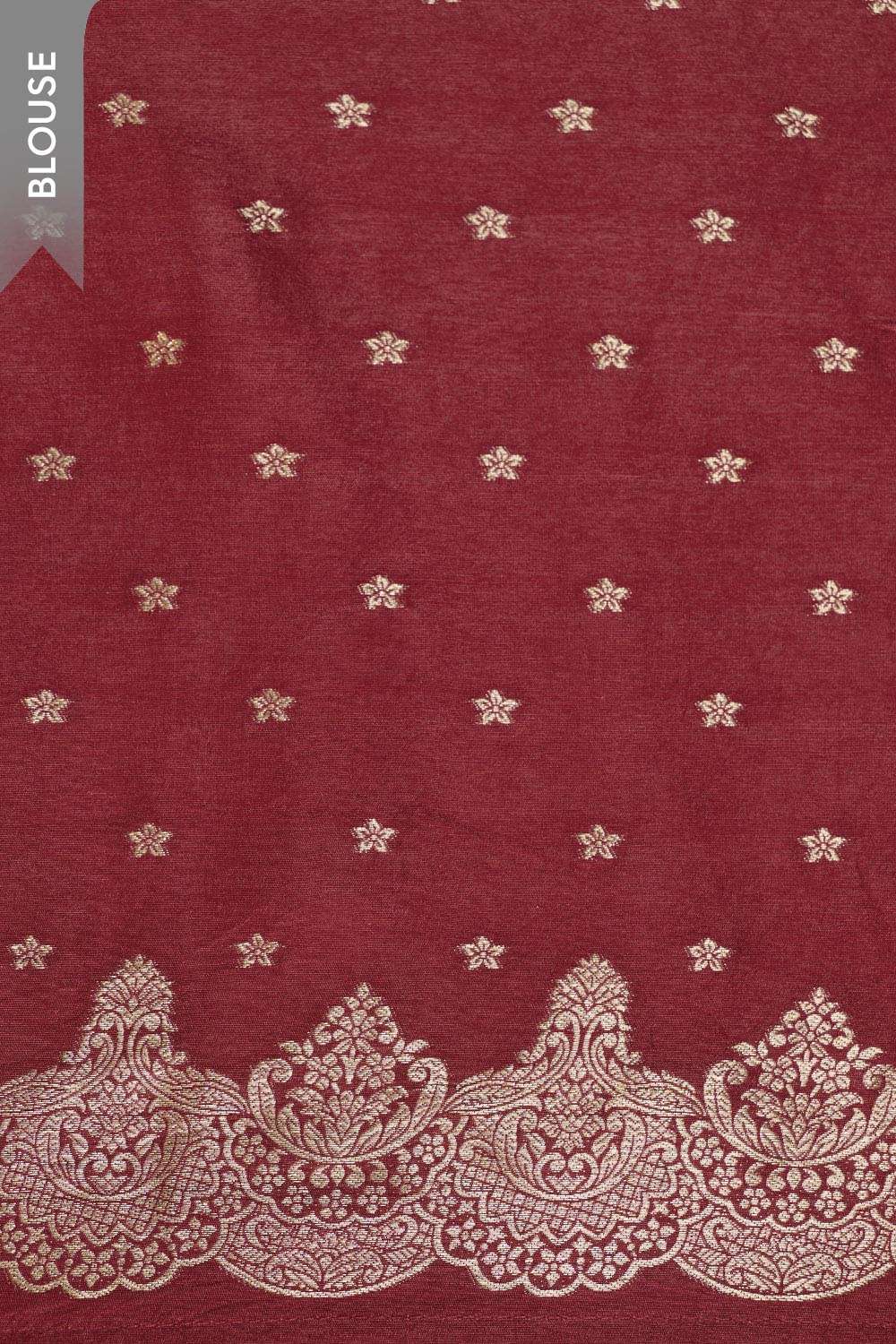 Dark Red Woven Pure Viscose Saree image number null