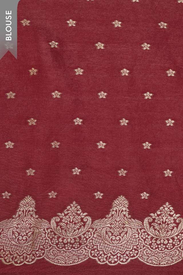 Dark Red Woven Pure Viscose Saree thumbnail image number null