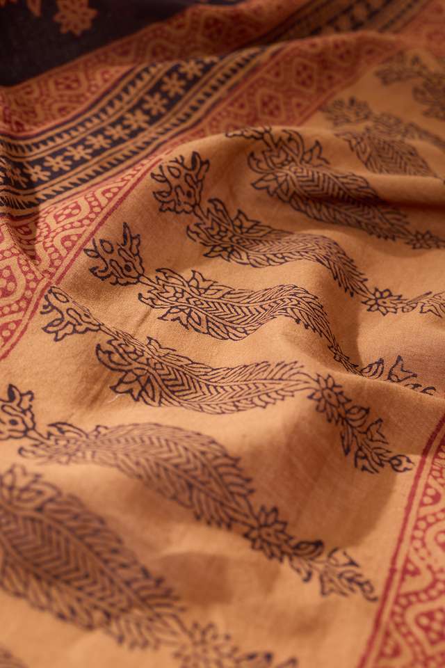 Black Bagh Block Printed Pure Cotton Saree thumbnail image number null