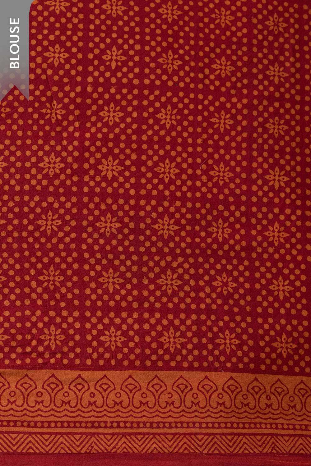 Orange Bagh Block Printed Pure Cotton Saree image number null