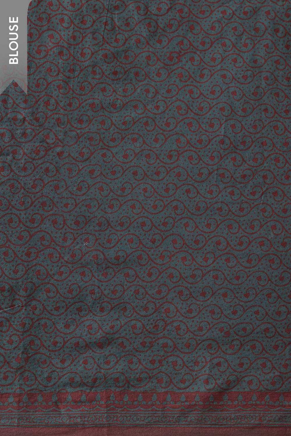 Brown Bagh Block Printed Pure Cotton Saree image number null
