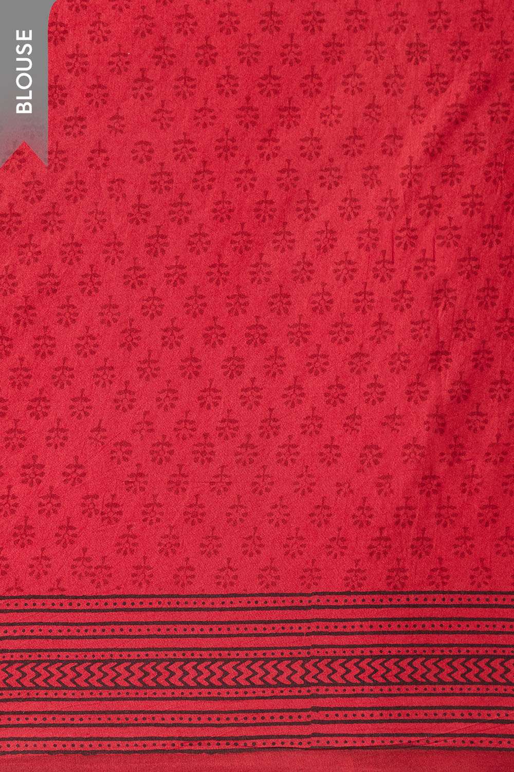 Red Bagh Block Printed Pure Cotton Saree image number null
