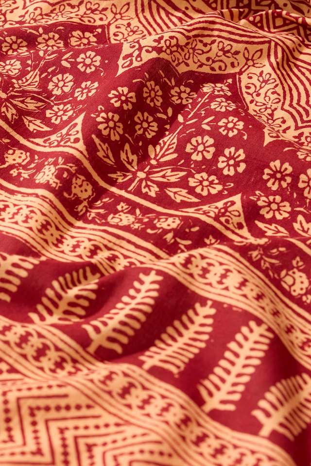 Light Yellow Bagh Block Printed Pure Cotton Saree thumbnail image number null
