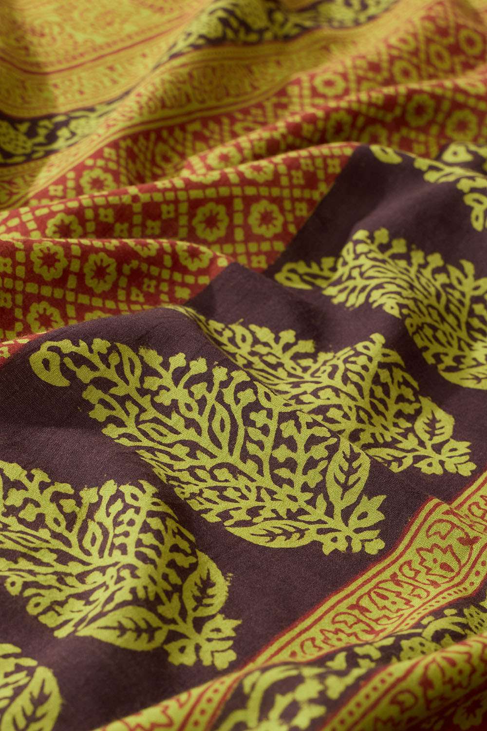 Green Bagh Block Printed Pure Cotton Saree image number null