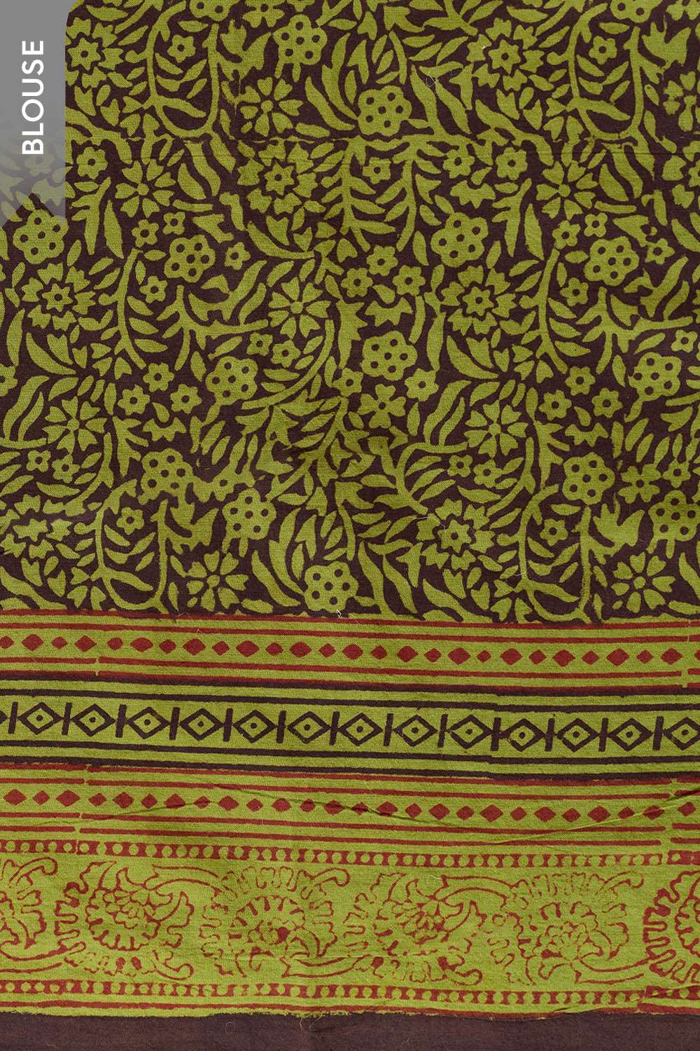 Green Bagh Block Printed Pure Cotton Saree image number null