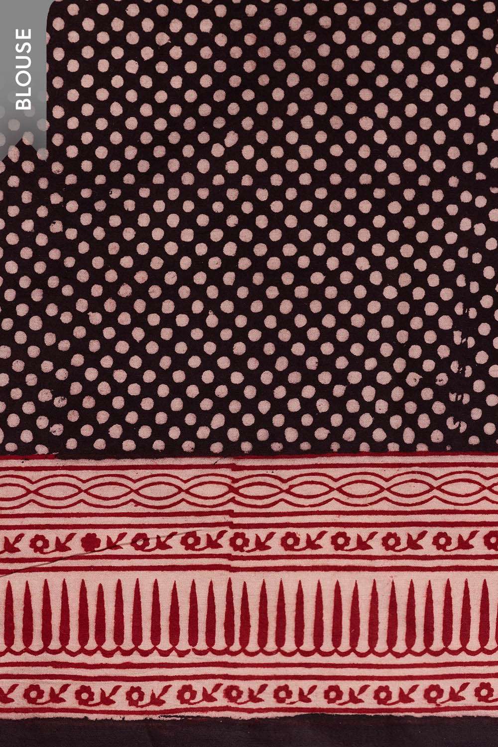 Off White Bagh Block Printed Pure Cotton Saree image number null