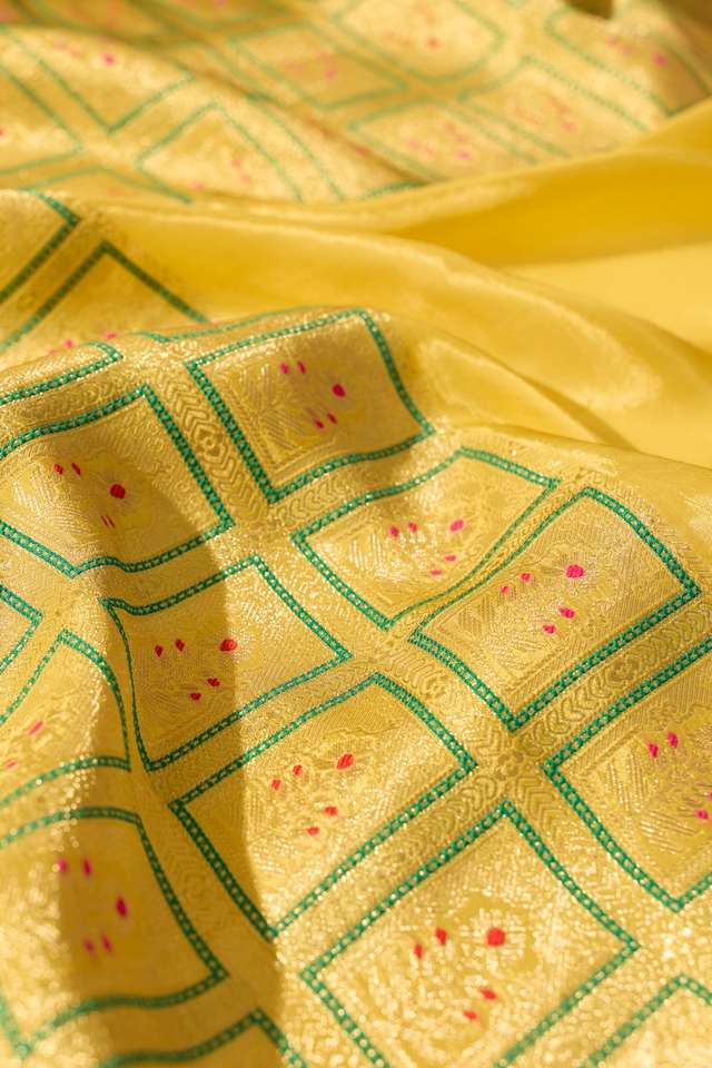 Yellow Woven Pure Viscose Saree thumbnail image number null