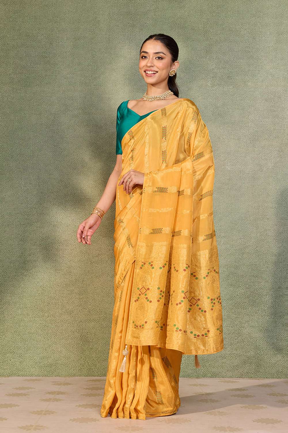 Light Orange Woven Pure Viscose Saree image number null