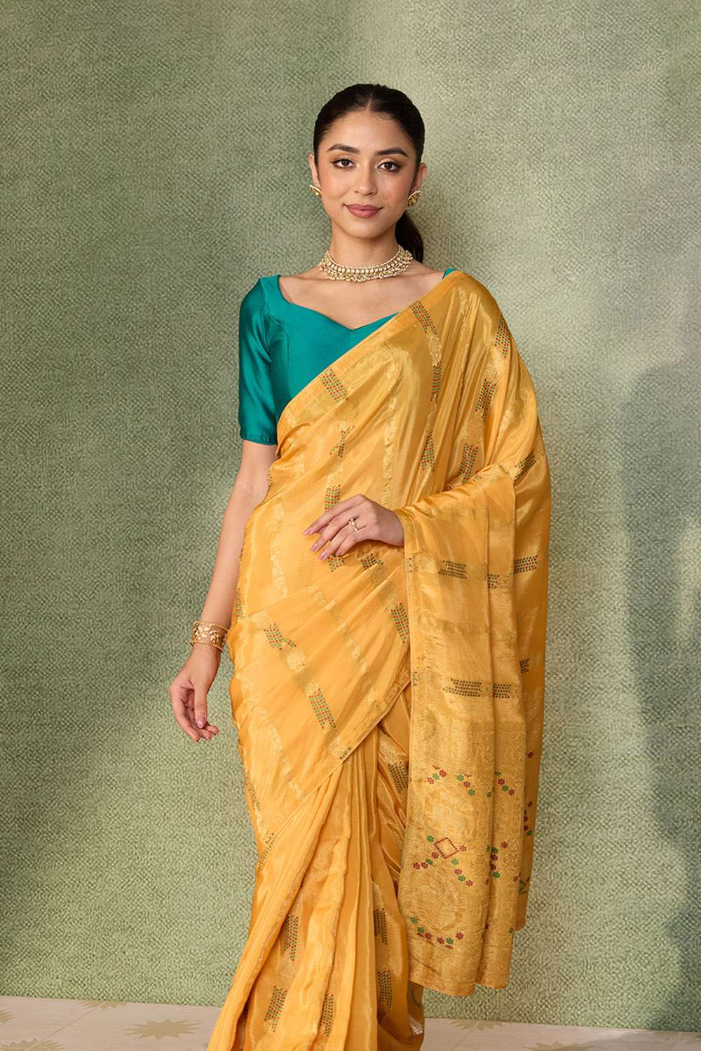 Light Orange Woven Pure Viscose Saree image number null