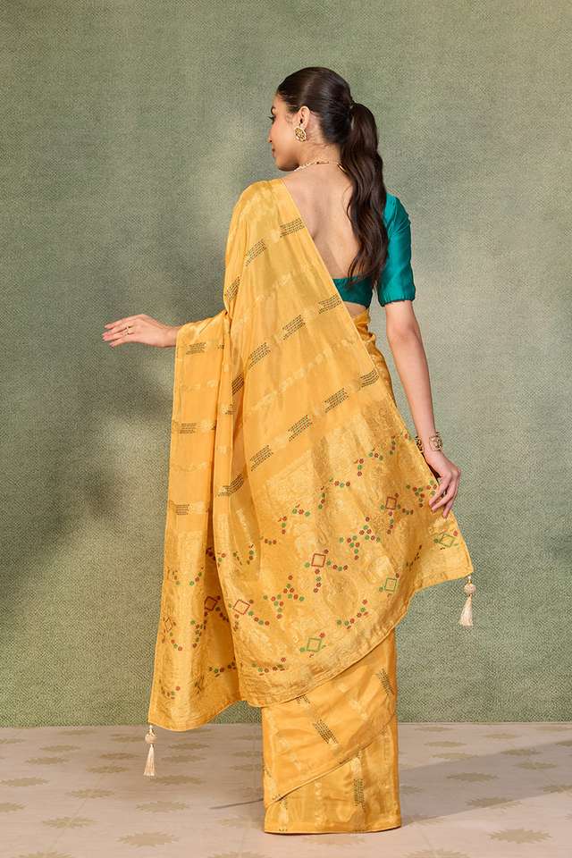 Light Orange Woven Pure Viscose Saree thumbnail image number null