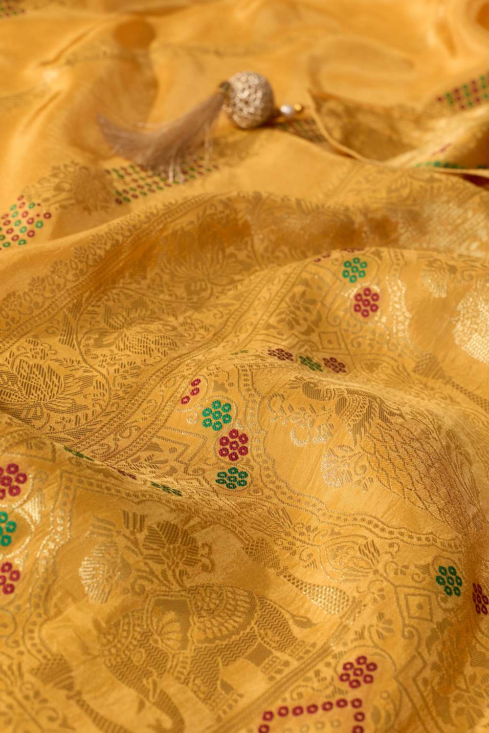 Light Orange Woven Pure Viscose Saree image number null