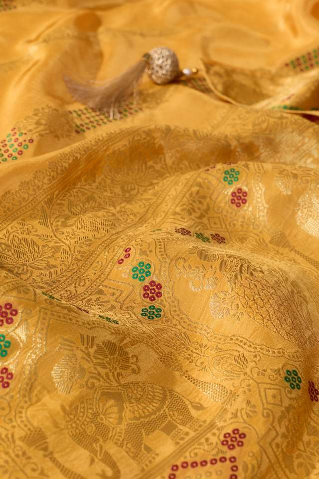 Light Orange Woven Pure Viscose Saree thumbnail image number null
