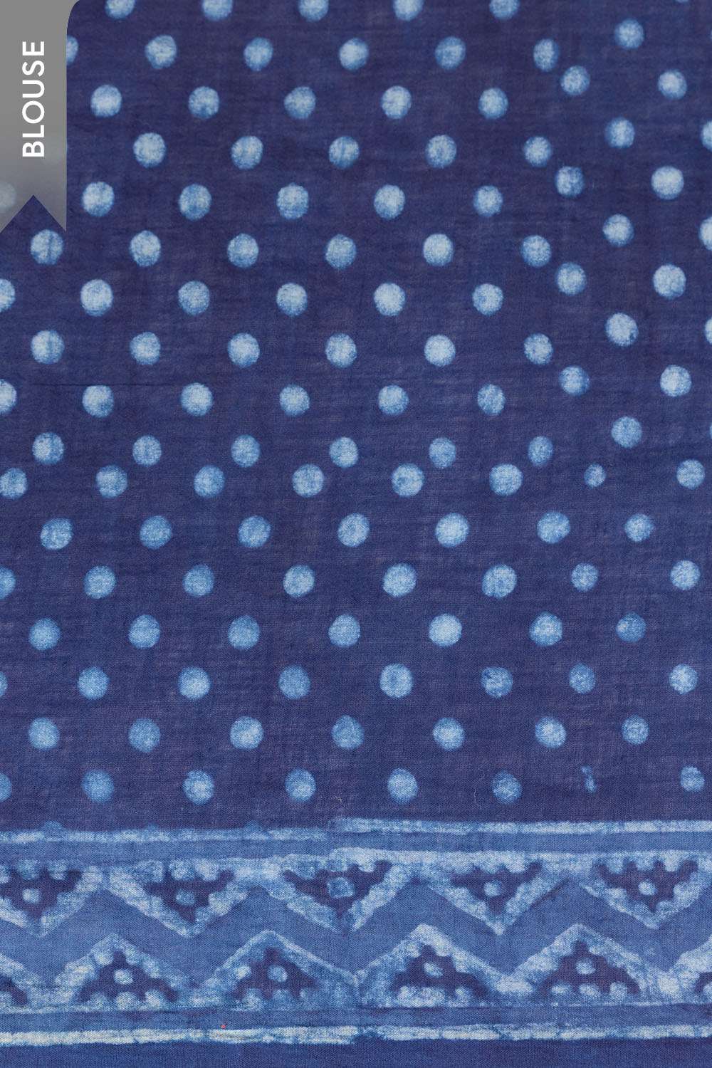 Blue Rajasthan Pure Cotton Dabu Block Printed Saree image number null