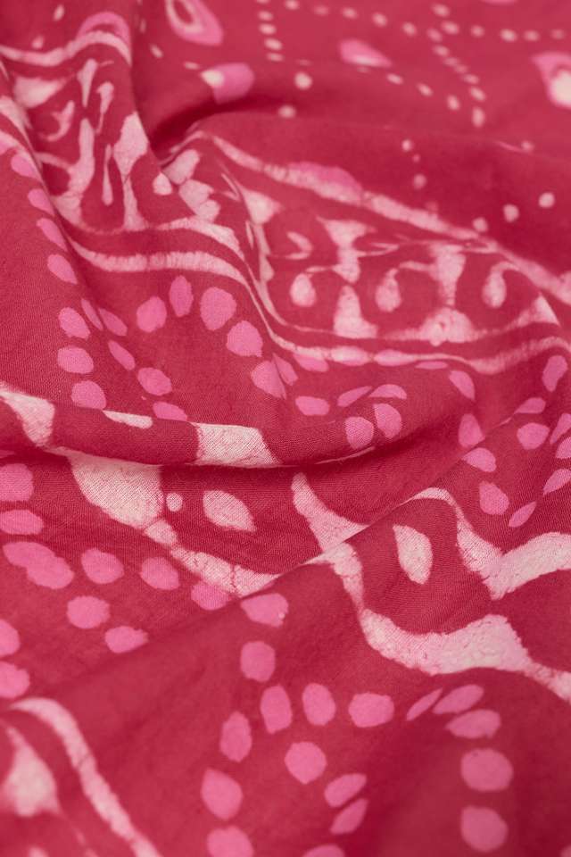 Pink Rajasthan Pure Cotton Dabu Block Printed Saree thumbnail image number null