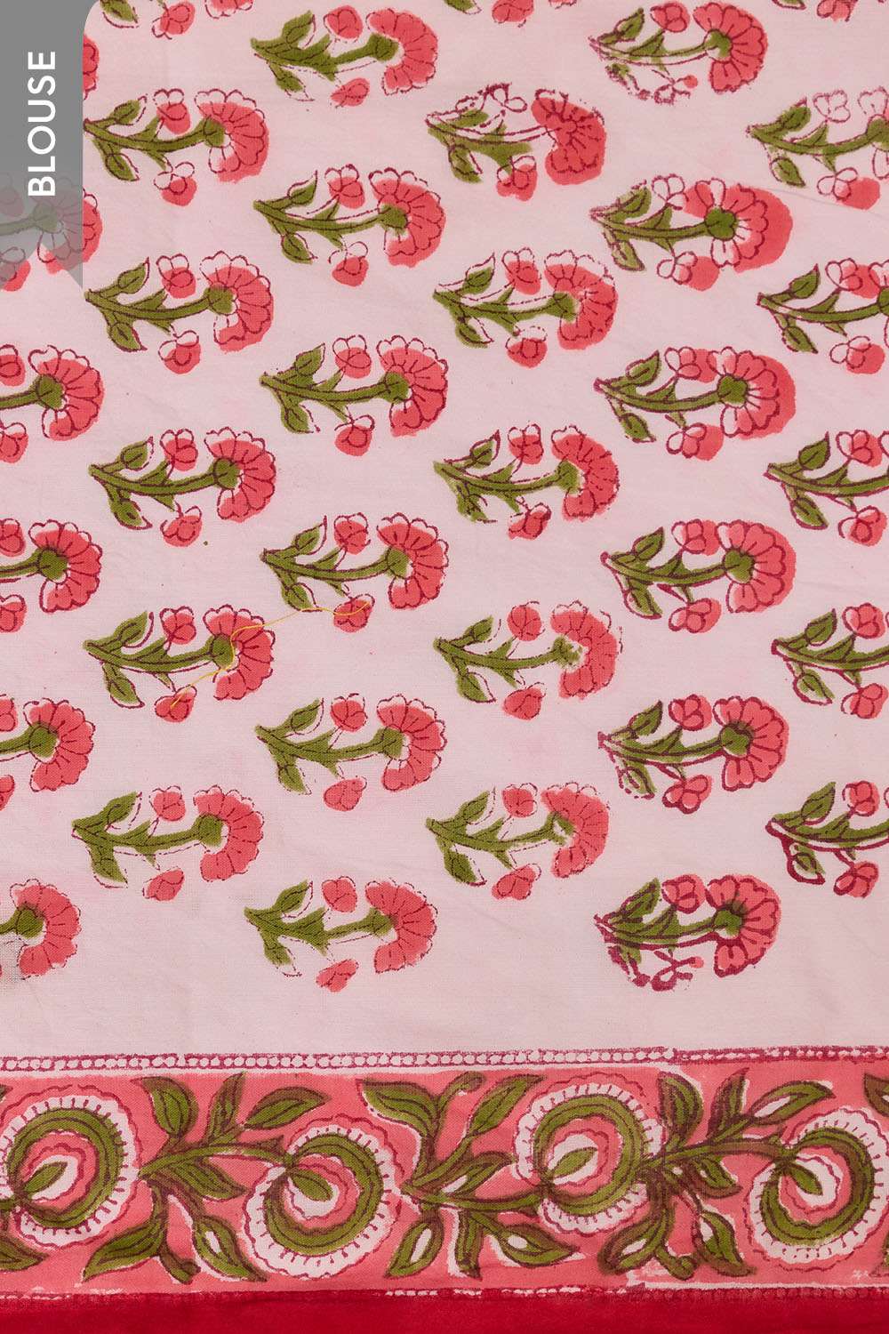 Red Rajasthan Pure Cotton Printed Sanganeri Saree image number null
